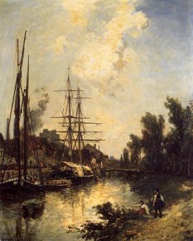 Johan Barthold Jongkind : Boats Dockside